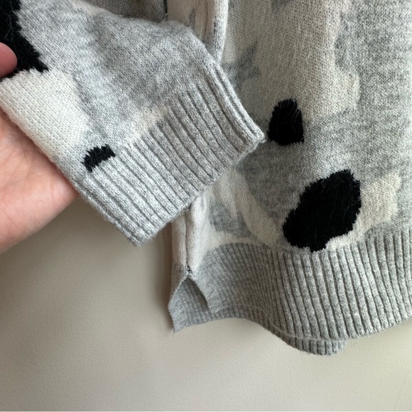 Animal Print Jacquard Funnel Neck Jumper Pullover Sweater Size Large - Picture 5 of 11